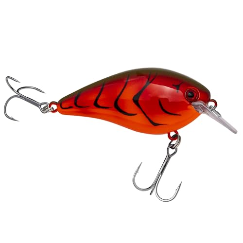 Strike King KVD 1.5 Hard Knock Fishing Lure, 3/8 oz, 3D Lifelike Eyes - color: Fire Craw, size: 3/8oz