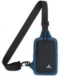 Peicees Small Crossbody Sling Bag Chest Bag Dual Pocket Water Resistant Fanny Pack Running Phone Holder for Men Women Workout Travelling, Blue - color: Blue