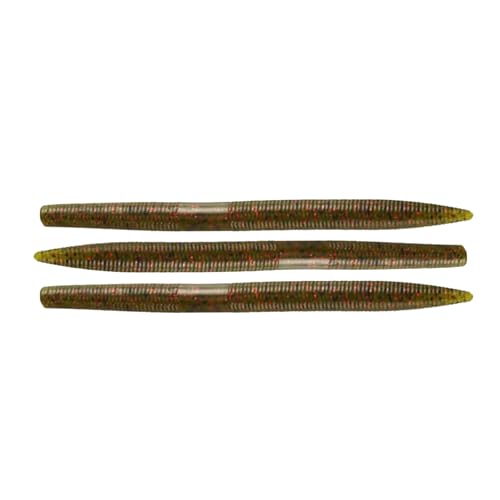 Moose Baits 5" Stickbaits | Worms for Bass Fishing - Premium Stick Bait, Wacky Worms/Soft Plastic Largemouth Bass Rubber Worms, 10 Count Fishing Worms Perfect for Bass Fishing Kit - color: Watermelon Red Flake