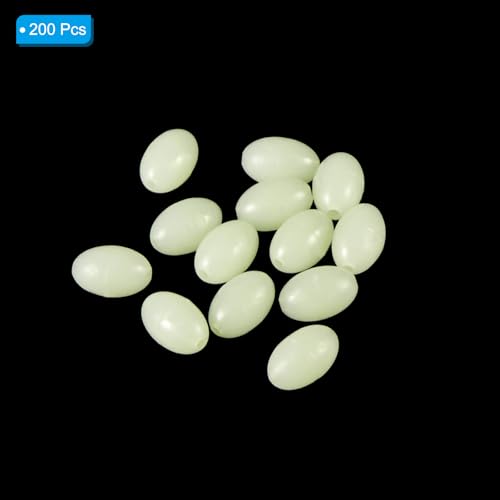 PATIKIL Glow Fishing Beads Soft Plastic Oval Rubber Luminous Fishing Bait Eggs Rig Bead Tackle Lures Accessories with Storage Box - color: White, size: 12x8mm