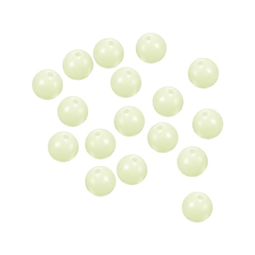PATIKIL Glow Fishing Beads Plastic Round Rubber Luminous Fishing Bait Eggs Rig Bead Tackle Lures Accessories with Box - color: White, size: 10mm