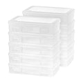 IRIS USA Clear Storage Cases, 10-Pack, |Made in USA|, Plastic Bead Organizing Containers with Snap Lid for Arts, Crafts, Ephemera, Stickers, & Dance Cheer, Clear - Medium - size: 10 - Pack, style: Medium