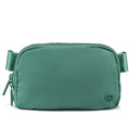 Pander Two Way Zipper Fanny Pack Nylon Everywhere Belt Bag for Women, Water Repellent Waist Packs, Crossbody Bags with Adjustable Strap (Eucalyptus Green) - color: Eucalyptus Green