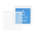 iMailer - 6 Mil Heavy Duty Zip Bags with Resealable Zip Top Lock - 13" x 15" 50 Pack - Reusable Plastic Bags for Food, Crafts, and Hardware Storage - Multipurpose and Durable - size: 13" x 15" 50 PACK