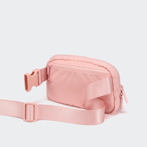 Pander Two Way Zipper Fanny Pack Nylon Everywhere Belt Bag for Women, Water Repellent Waist Packs, Crossbody Bags with Adjustable Strap (Mono Pink). - color: Mono Pink