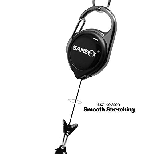 SAMSFX Fishing Knot Tying Tool, Multifunctional Fly Fishing Nippers with Retractor, Fishing Line Knot Tyer, Fast Tie Nail Knots, Tackle Box Accessory - color: Silvery Knot Tool, style: Carabiner Retractor