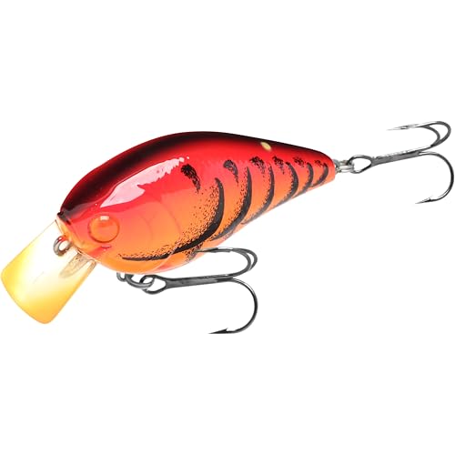LUCKY CRAFT LC 1.5 Silent Squarebill Crankbait Fishing Lure, 2-3/8", Bass Fishing Lures for Freshwater, Hard Crankbait with Treble Fishing Hooks, Fishing Accessories - color: 345 Delta Crazy Red Craw