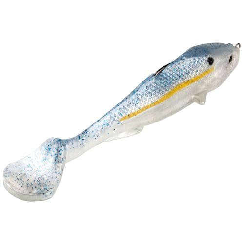 Strike King Final Copy Weedless Fishing Lure, Pre-Rigged Soft Plastic Swimbait - color: Sexy Shad, size: 4.75"