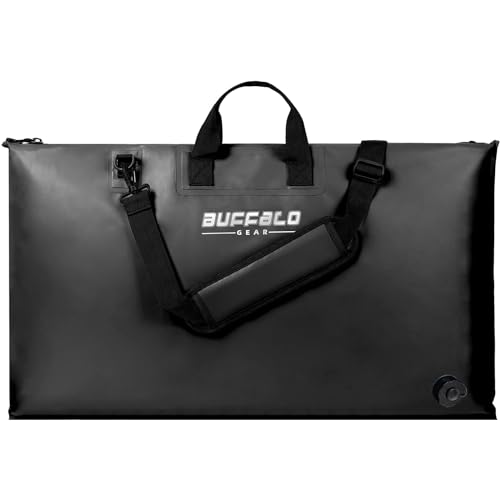 Buffalo Gear Fish Tournament Weigh in Bag for Bass Fishing, Heavy Duty Fish Bag for Caught Fish Waterproof,Leakproof,Puncture Resistant - color: Black-32×19.7in
