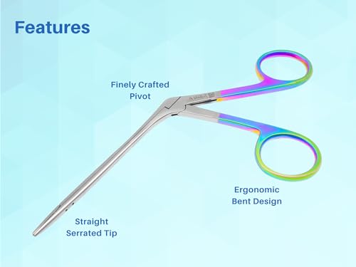 ARTMAN INSTRUMENTS Hartman Alligator Micro Forceps Precise ENT Procedures with Alligator Ear Forceps - Curved Jaw Design, Non-Slip Grip Handle, Fine-Tip by Artman Instruments (3.5 Inch) (Pack of 2) - size: 3.5 Inch (Pack of 2)