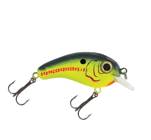 Luck E Strike Crappie Magic Crankbait (2 Inch Crappie Lure) Made in The USA - color: Black Chartreuse