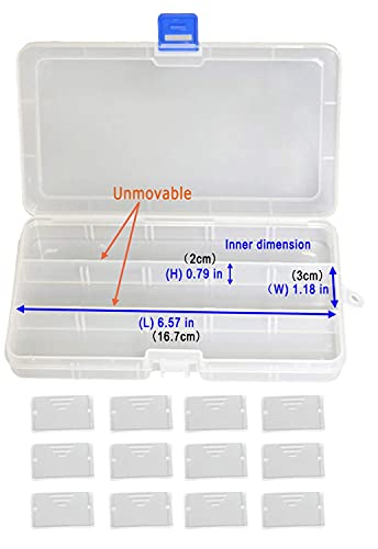 Qualsen 15 Girds Bead Organizer with Adjustable Dividers(8 Pack)，Tackle Box Organizer and Small Plastic Organizer Box for Jewelry, Beads, Earrings, Crafts, Screws and Fishing Tackles Small Items - size: 15 Gird-8pcs