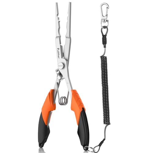 Fishing Gear,Hook Remover Fishing Pliers,Stainless Steel Fishing Tools,Multitool for Saltwater - color: orange