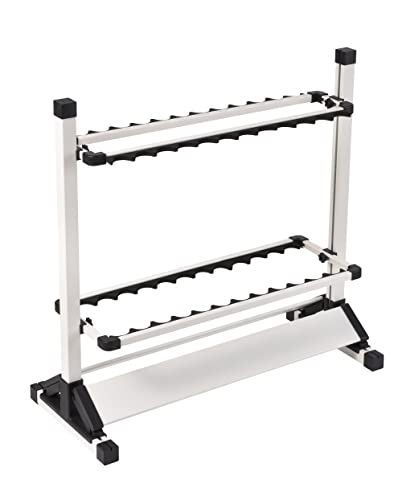 JOYWAVE Fishing Rod Holders,Aluminium Fishing Pole Holders,Portable Fishing Rod Rack,Holds Up to 24 Rods,Fishing Pole Vertical Ground Display Rack - color: White
