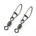 BLUEWING 50pcs High Strength Fishing Snap Swivels Saltwater Connector Crosslock Tackle for Quick Connect Fish Lures, 26-110LB - size: #02 XS (53lb) 50pcs