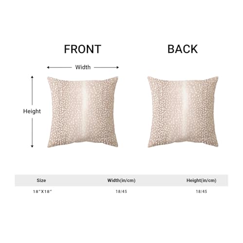 Beige Pink Antelope Pillow Covers 18x18 Inch Set of 2 Deer Animal Skin Print Throw Pillows Outdoor Decorative Modern Antelope Pillowcase Cotton Cushion Cases for Bed Sofa Couch - color: Beige Antelope, size: 18" x 18" (Pack of 2)