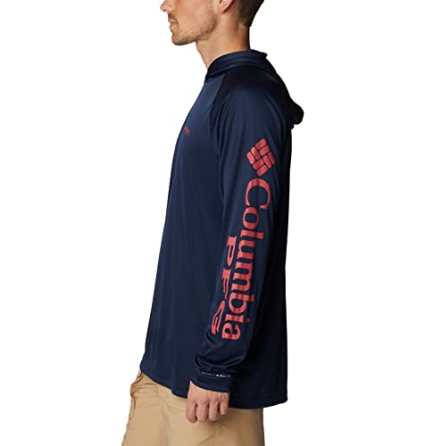 Columbia Men's Terminal Tackle Hoodie - color: Collegiate Navy/Sunset Red Logo, size: XX-Large