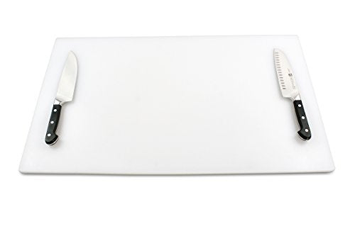 Big 30 x 18 Plastic Cutting Board - 3/4 Inch Thick for Meat, Game and Fish - Commercial Grade HDPP Poly with NSF Stamp, Weighs 13 Pounds, White - color: White, size: 30"L x 18"W