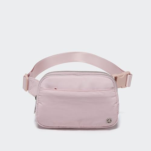 Pander Everywhere Belt Bag for Women, 5 Zipper Pockets Nylon Crossbody Fanny Pack Purse (Pink). - color: Pink