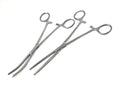 2 Pc 8" Locking Straight & Curved Stainless Steel Hemostat Forceps Set Ideal for EMT, Firefighter, Dental, Hobby, Fishing, Electronics, Pruning, Taxidermy + More