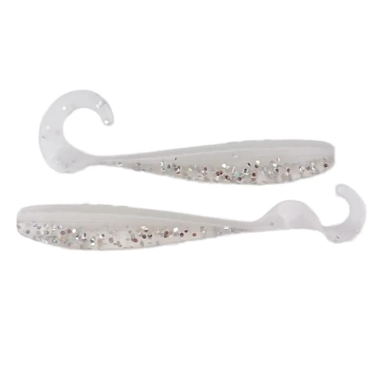 A.M. Fishing Curly Tail Jerkshad 4 Inch Soft Baits Garlic Infused,– 8 Pack – Saltwater & Freshwater Fishing Lures for Bass, Redfish, Snook, and Trout - color: Mansfield Magic
