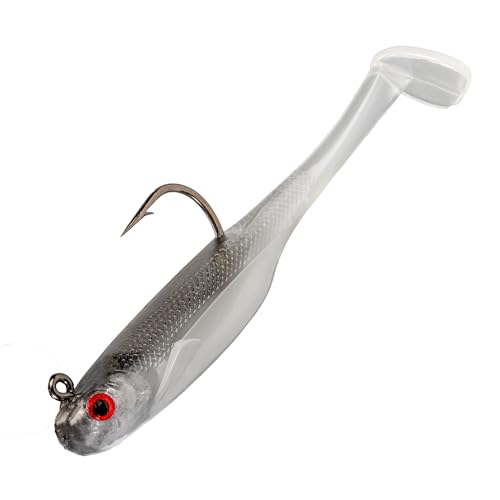 Strike King Homing Minnow Fishing Lure, Pre-Rigged Soft Plastic Swimbait, 3-Pack - color: Ghost Shad, size: 3"