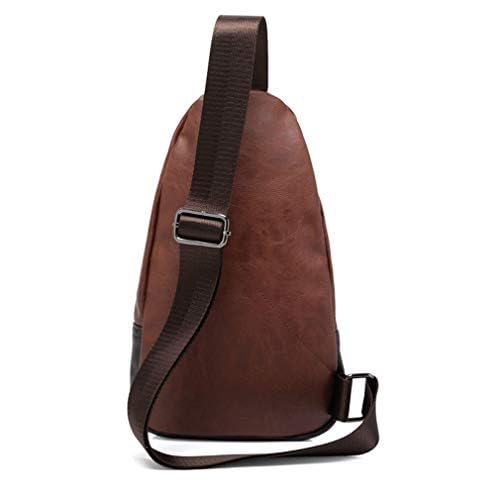 Hebetag Leather Sling Bag Crossbody Backpack for Men Women Travel Outdoor Camping - color: #23brown