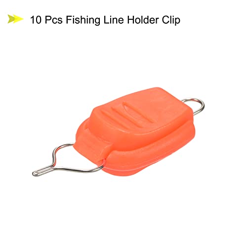 PATIKIL Fishing Line Holders, Baitcasting Reel Fishing Line Holder Clip Buckle Stopper Line Keeper Accessories - color: Orange