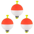 Dr.Fish 10 Pack Weighted Fishing Bobbers Snap-on Spring Floats EVA Foam Push Button Clip on Floats Fly Fishing Trout Bass Crappie Catfish - color: Red/White, size: Diam 1''(1/8oz)