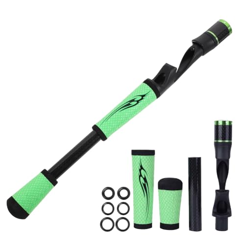 Joyzan Fishing Rod Handle, Spinning Fish Fly Rods Handles Building Split Grip Replacement Parts with Reel Seat Rear Soft ACS PU Extension Rotatable Holder Tackle DIY Casting Repair Accessories Kit