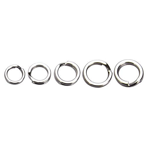 200pcs Assorted Size Split Rings Fishing Lure Connectors Stainless Steel Split Ring OD 5/6/7/8/9mm Open Jump Rings Connectors for Charm Connector Jewelry Findings Fishing - color: Heavy duty split rings_200pcs