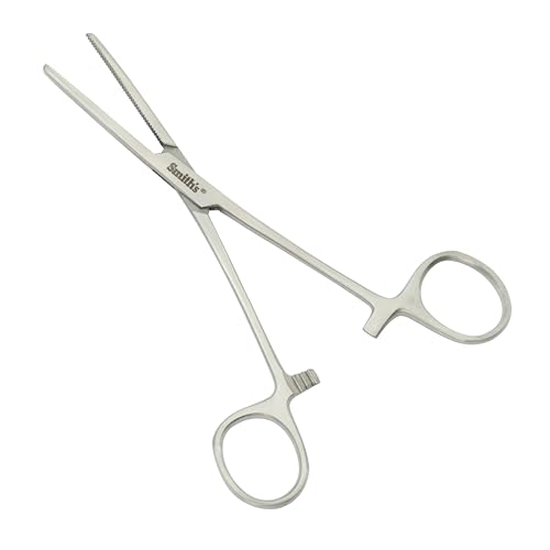 Smith’s 51393 6.5” Fly Fishing Forceps | Stainless Steel Material | Large Finger Loops | Three Locking Positions | Serrated Jaws | Fly Fishing Forceps | Hook Remover