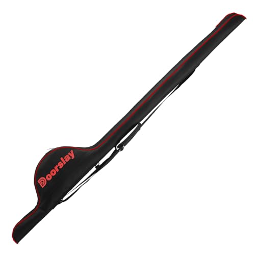 Fishing Rod Bag - 63 Inch Rod & Reel Protective Case, Portable Folding Pole Case, Waterproof Tackle Storage & Organizer - color: Black&Red