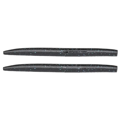 Soft Fishing Worm 100PCS, 3/4/5/6" Mega Value Pack Senko Style Soft Lures for Bass, Plastic Worm Stick Baits, Multicolor, Cost-Effective Fishing Gift - color: Black Blue Flake, size: 3"
