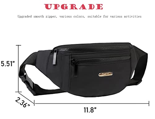 Fanny Packs for Men Women, Fashion Waterproof Waist Packs for Travel Walking Running Cycling Black - color: fashion black
