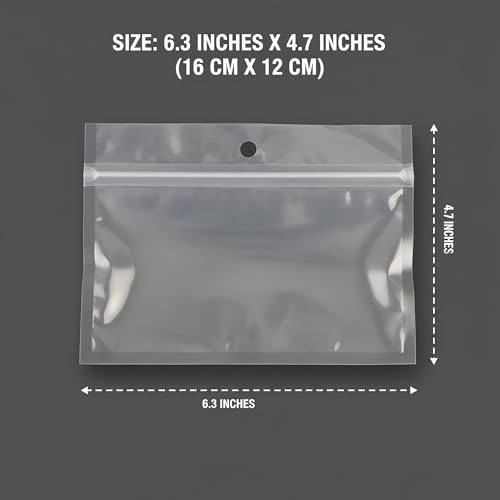 100 Pack 6" x 4" Soft Plastic Baits Bags | Heavy-Duty Clear Lock Zipper Packaging Bags - Leakproof Double-Sealed Zipper Storage for Soft Plastic Lures & Fishing Gear | Multiple Sizes - size: 6.3" x 4.7"