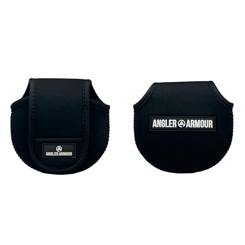 Angler Armour Baitcast Reel Cover | Baitcaster Sleeve | Fishing Reel Pouch | Low Profile Baitcasting Reel Protector | Neoprene Reel Case | 50 100 200 Series Baitcast Covers - color: Black