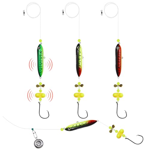 Catfish Float Rig Demon Dragon Style Rattling Line Float Propeller and Circle Hooks 6/0 8/0 for Santee Cooper Rig Catfishing Tackle - color: 6/0 Hook Catfish Rig - 3 PCS