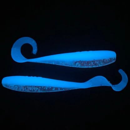A.M. Fishing Curly Tail Jerkshad 4 Inch Soft Baits Garlic Infused,– 8 Pack – Saltwater & Freshwater Fishing Lures for Bass, Redfish, Snook, and Trout - color: Mansfield Magic
