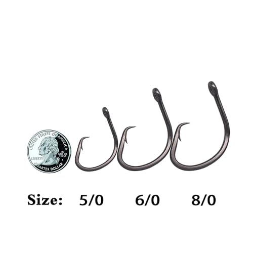Circle Hook Rig Shark Surf Rigs, 20 Inch 49-Strands Steel Leader, Deep Sea Hooks for Big Fish - size: 6/0#