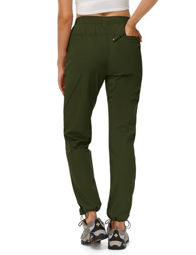 TBMPOY Women's Hiking Pants Water Resistant Lightweight Quick Dry Cargo Travel Fishing Work Camping Pant with 4 Pockets Army Green XXXL