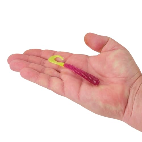 Berkley Berkley PowerBait Rib Worm - color: Purple/Chartreuse