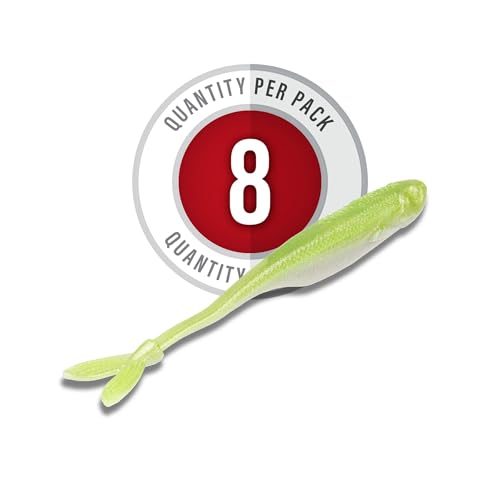 Strike King Spotlight Split Minnow Fishing Lure, Soft Plastic Jerkbait, 8-Pack - color: Chartreuse Shad, size: 4"