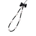 Beaded Phone Lanyard Wrist Strap Phone Charms Fixed Beads Pearl Chain - color: PC-hdj-1