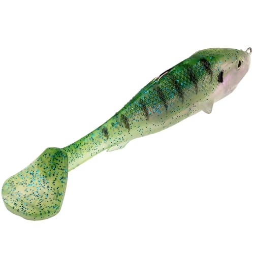 Strike King Final Copy Weedless Fishing Lure, Pre-Rigged Soft Plastic Swimbait - color: Phantom Bluegill, size: 4.75"