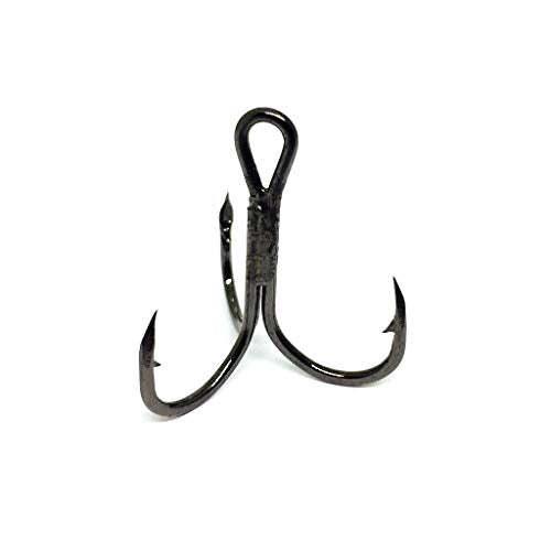 Fishing Hooks Treble Hooks for Hook Upgrade Cutting Blade 4X Strong Short Shank Black Nickle - size: 10