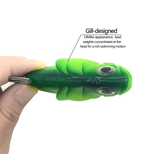 Big Jig Worm Lures Swimming Bait Soft Plastic Fishing Lure for Bass, Crappie, Trout, Pike, Sea Bass, Redfish, Striper,Fishing Lures for Freshwater & Saltwater - color: Green-1 Piece