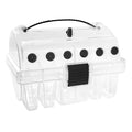 Aventik Clear Fishing Line Organizer Built-in Cutter & Silicone Holes 6C/8C Clear Tangle Free Spool Storage Box for Fishing Line Management - color: 6 Compartments