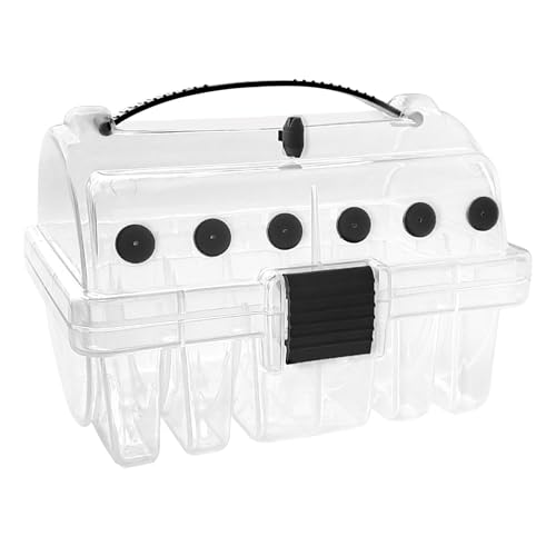 Aventik Clear Fishing Line Organizer Built-in Cutter & Silicone Holes 6C/8C Clear Tangle Free Spool Storage Box for Fishing Line Management - color: 6 Compartments