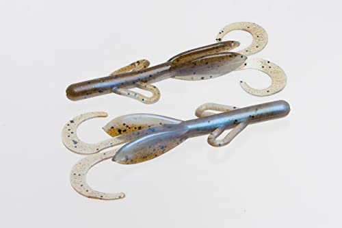 Zoom Bait Baby Brush Hog Bait-Pack of 12 - color: Green Pump Blue Flash